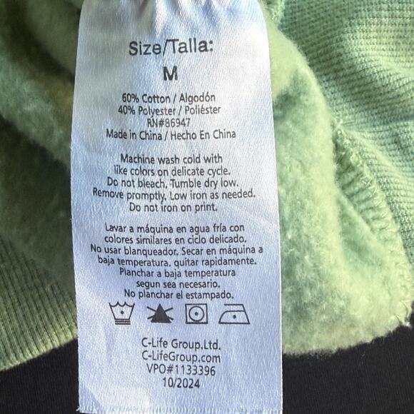 Disney Mickey Mouse Hoodie Mens Medium Sage Green Tennis Graphic 1928 Pullover - Picture 6 of 8